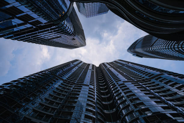 istock Cloudy weather Chengdu's bustling financial city 1397267689