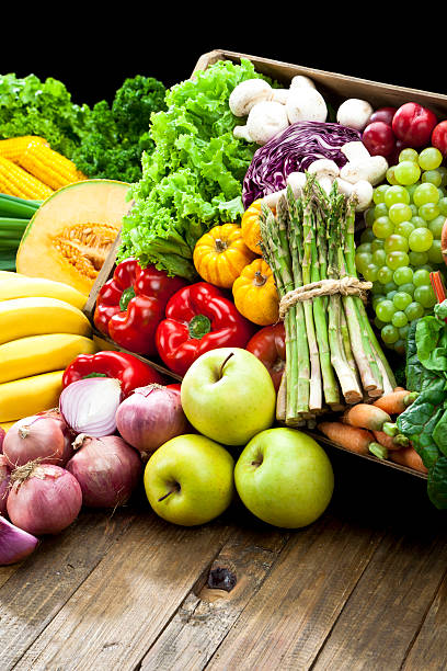 istock Rustic crate full of fruits and vegetables 139726929