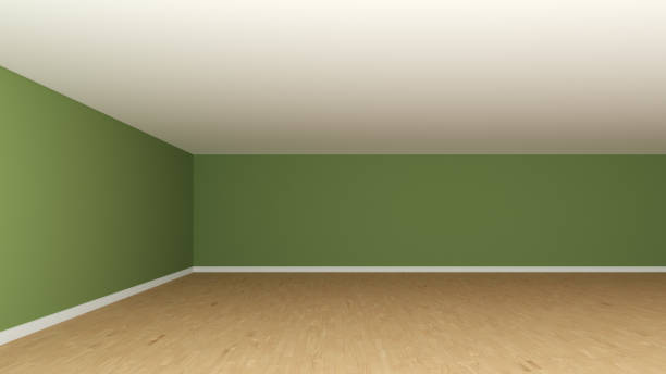 istock Beautiful Empty Room Corner without Furniture, Frontal View. Interior Concept 1397271250