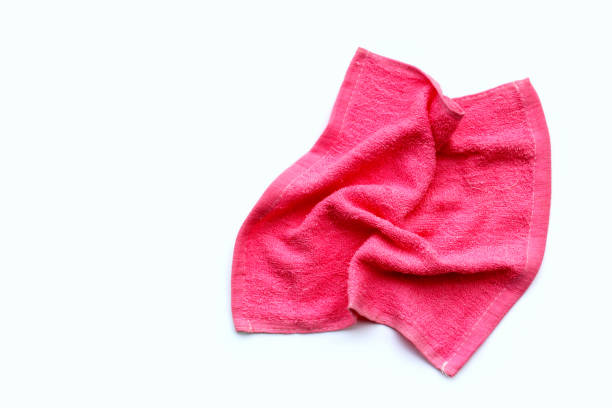 istock Red towel for cleaning on white background. 1397275133