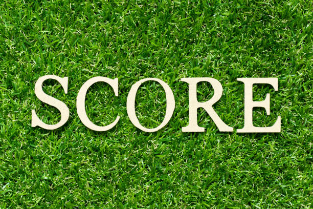 istock Wood letter in word score on green grass background 1397295459