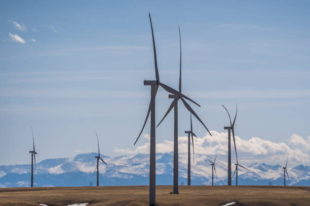 istock Wind turbines and agriculture field 1397295477