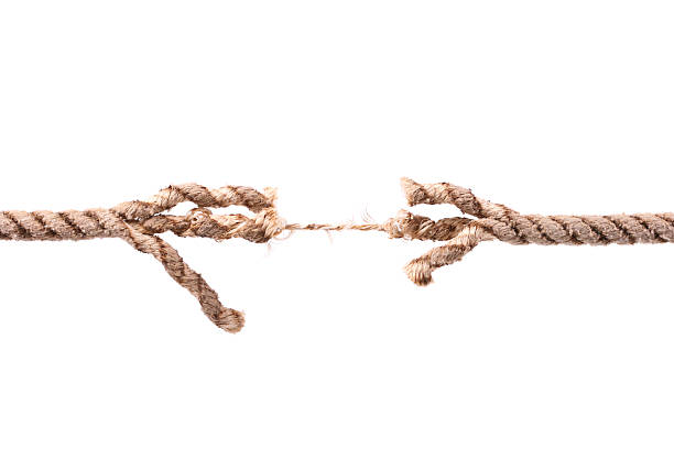 breaking rope breaking rope isolated on white background Frayed stock pictures, royalty-free photos & images