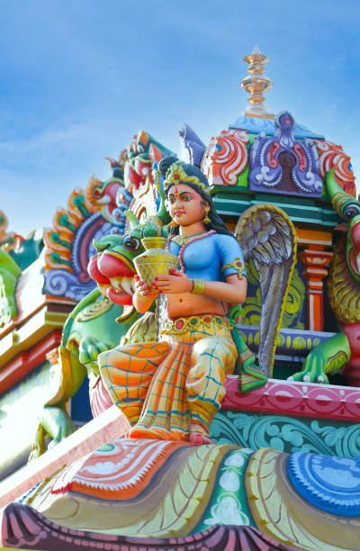 istock Beaituful Angel statue on hindu temple tower 1397303121
