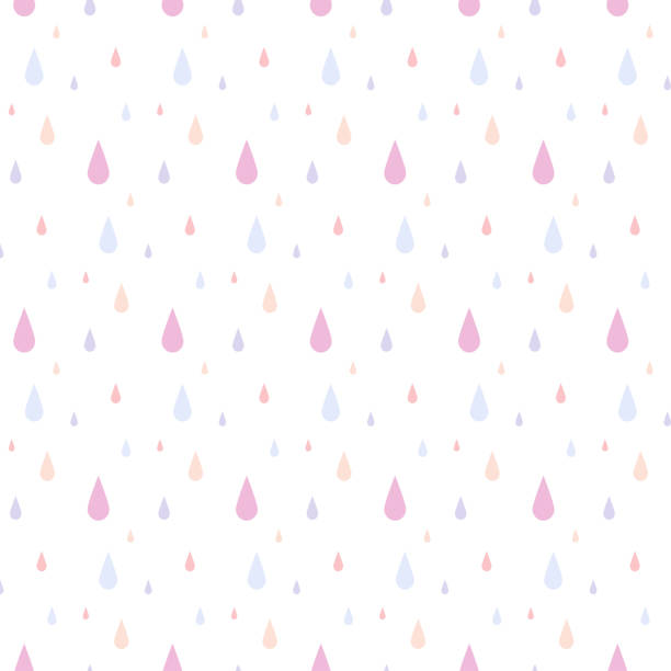 regenmuster der farbe fällt in isolierten hintergrund. - rain cute falling water raindrop stock-grafiken, -clipart, -cartoons und -symbole
