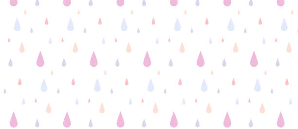 regenmuster der farbe fällt in isolierten hintergrund. - rain cute falling water raindrop stock-grafiken, -clipart, -cartoons und -symbole