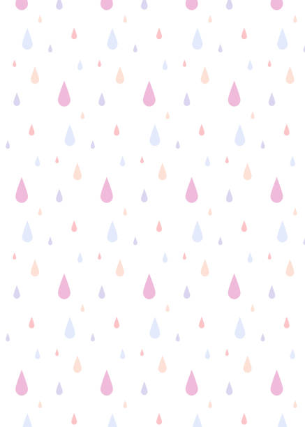 regenmuster der farbe fällt in isolierten hintergrund. - rain cute falling water raindrop stock-grafiken, -clipart, -cartoons und -symbole