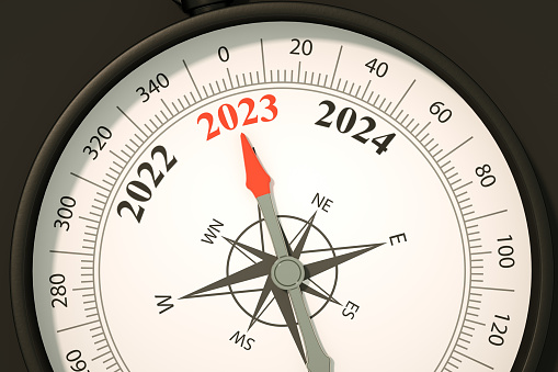 2023, new year, compass, Christmas, celebration
