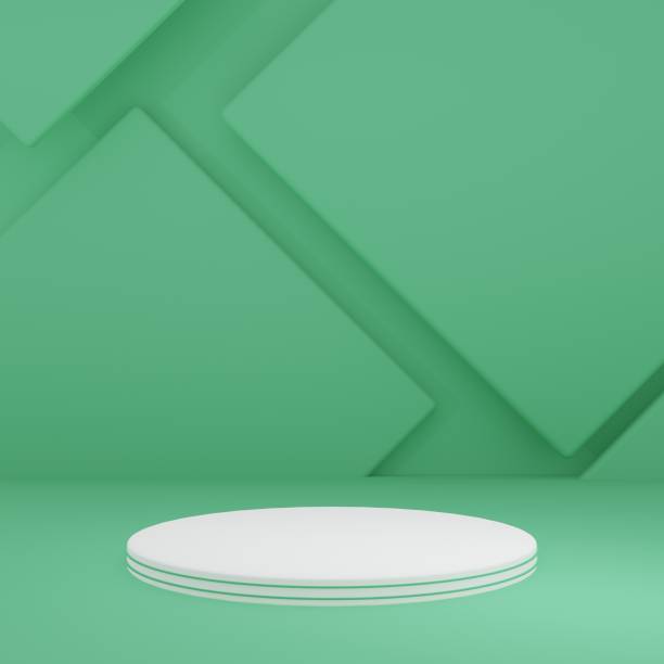istock Product Stand in green room ,Studio Scene For Product ,minimal design,3D rendering 1397305078