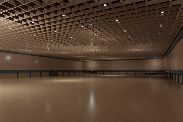 istock Empty hall exhibition centre.The backdrop for exhibition stands, booth,market,trade show.Conversation for activity,meeting.Arena for entertainment,event,sports.Indoor for Factory,showroom.3d render. 1397305896