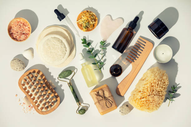 istock Natural eco friendly cosmetics concept, flat lay 1397309360