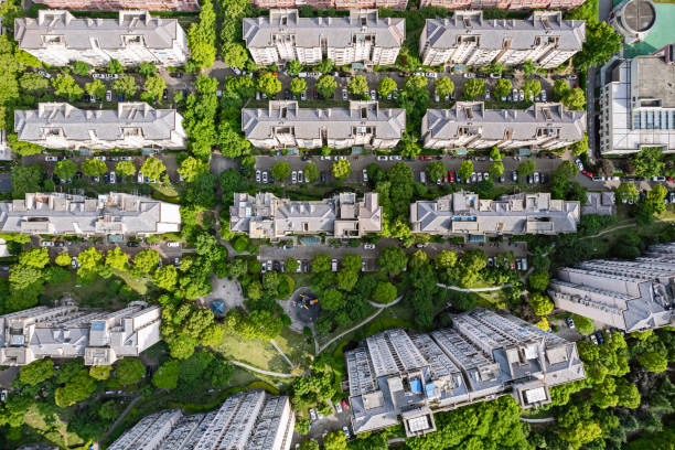 istock Apartment buildings from above 1397311517
