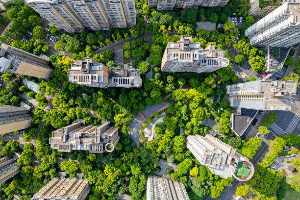 istock Apartment buildings from above 1397311550