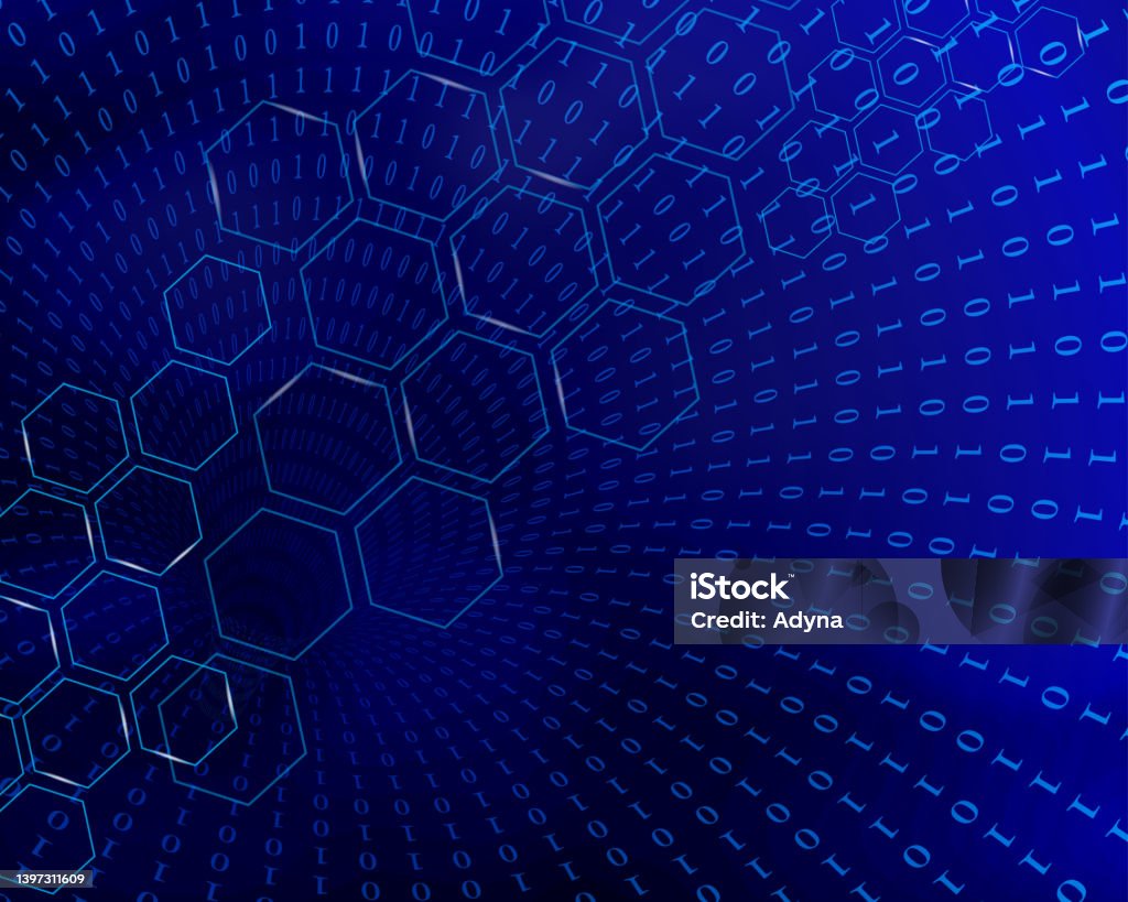 Blue Digital Background Stock Illustration - Download Image Now ...