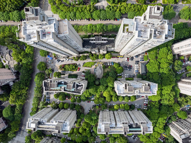 istock Apartment buildings from above 1397311729