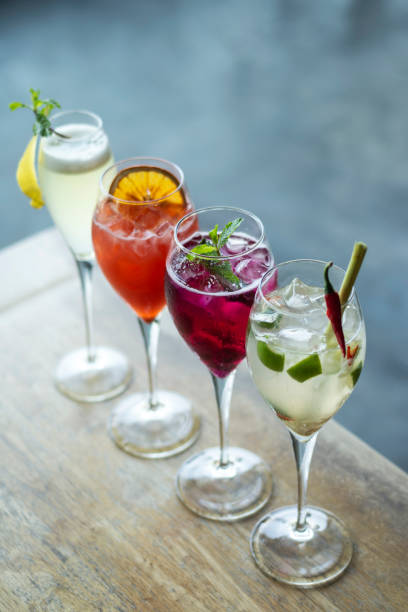 istock mixed spritzer wine cocktails selection with fruit in outdoor bar 1397314300