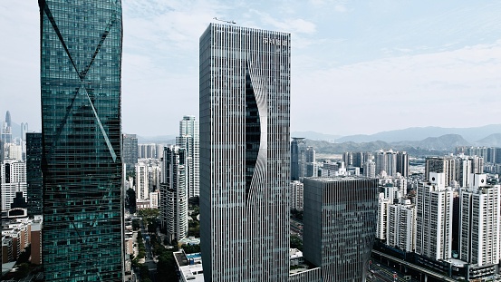 Skyscrapers at the financial district of Paris city .