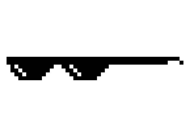 istock Fun retro pixel sun glass icon, life style meme sunglasses thug, vector illustration 1397315475