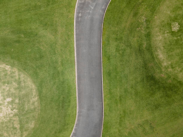 istock Overlooking the concrete road on the lawn 1397316395