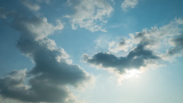 Clouds moving and blue sky 4K time lapse