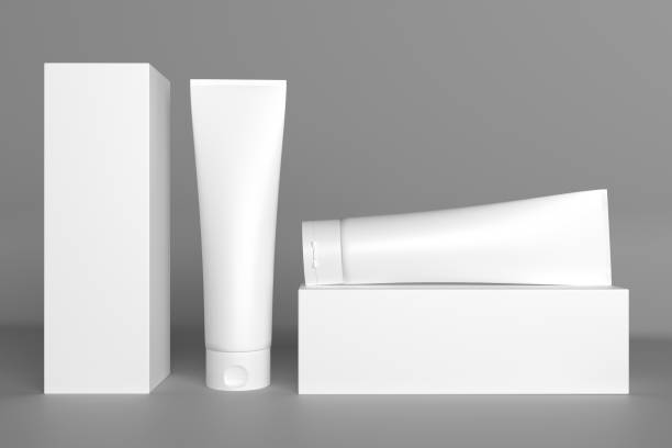 istock 3d rendering, packaging template for cream or cosmetics with boxes, mockup for design 1397326012