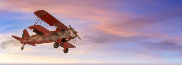 istock old airplane in the sky 1397327360