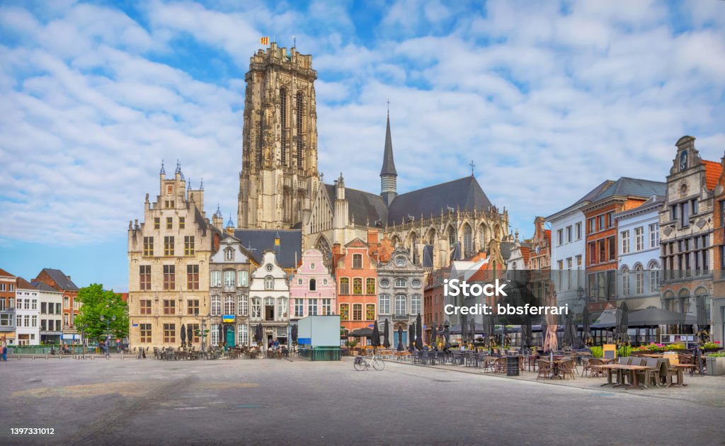 Grote Markt square in Mechelen, Belgium Mechelen, Belgium. View of old buildings on Grote Markt square Mechelen Stock Photo