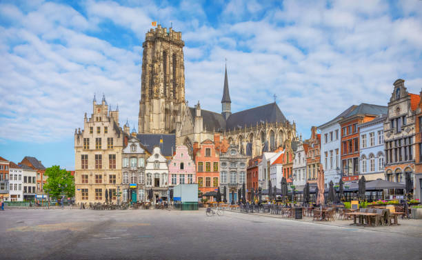 Grote Markt square in Mechelen, Belgium stock photo