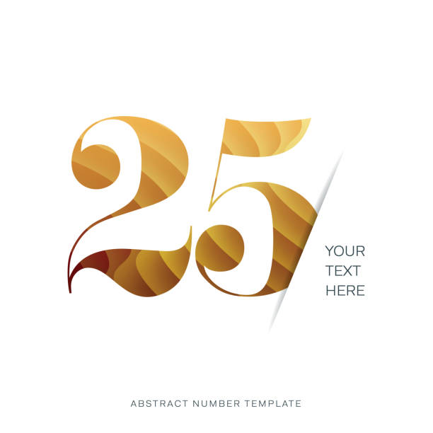 Abstract number template. Anniversary number template isolated, anniversary icon label, anniversary symbol stock illustration Abstract number template. Anniversary number template isolated, anniversary icon label, anniversary symbol stock illustration number 25 stock illustrations