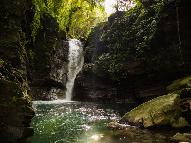 istock Canyon waterfall on sunny day in Taiwan 1397332132