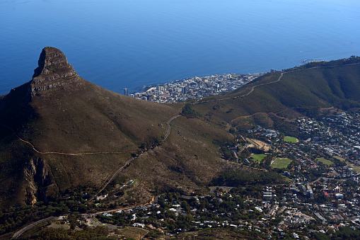 A view of the famous Lions Head as tourists are seen hiking up Table Mountain in Cape Town, South Africa. More than two years after the pandemic and strict lockdown which saw travel bans placed on South Africa, international travel has seen a recovery of 76% in Cape Town and domestic by 75% with 27 000 passengers pass through airports last weekend .