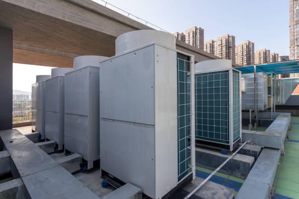 istock External compressor of a row of central air conditioner 1397345460