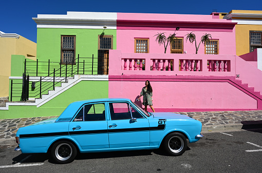 Tourists are seen walking through the popular Bo-Kaap neighborhood in Cape Town. More than two years after the pandemic and strict lockdown which saw travel bans placed on South Africa, international travel has seen a recovery of 76% in Cape Town and domestic by 75% with 27 000 passengers pass through airports last weekend .