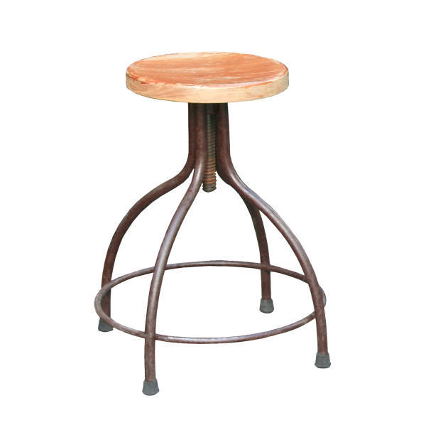 istock Wooden chairs and round table isolated on white background 1397352128