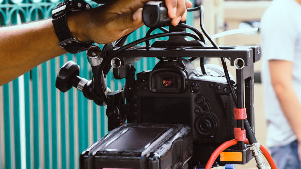 istock Cinema Camera on Film Set 1397353397