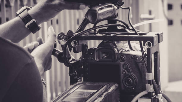 istock Cinema Camera on Film Set 1397353414