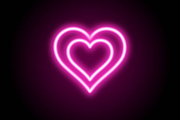 istock Red pink heart love symbol sign neon 1397353718