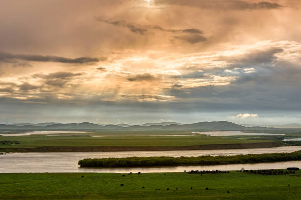 istock Natural scenery Sunshine lake meadows 1397356710