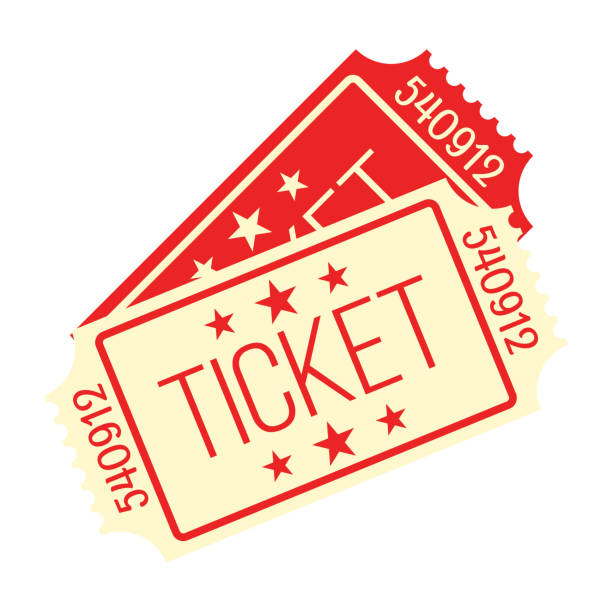 ilustrações de stock, clip art, desenhos animados e ícones de ticket icon vector illustration in the flat style. retro ticket stub isolated on a background. vector illustration - ticket ticket stub park fun