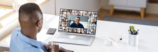 istock Businessman Video Conferencing With Coworker 1397357206