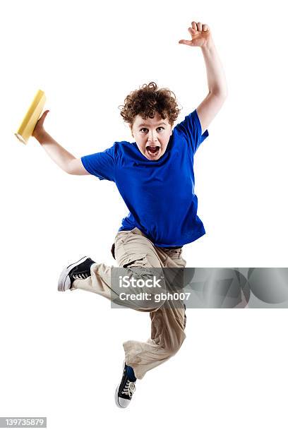 남자아이 뛰어내림 흰색 바탕에 흰색 배경 점프에 대한 스톡 사진 및 기타 이미지 - 점프, 남학생, 소년