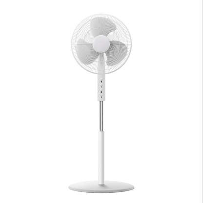 Stand fan mockup realistic 3d vector illustration isolated on white background