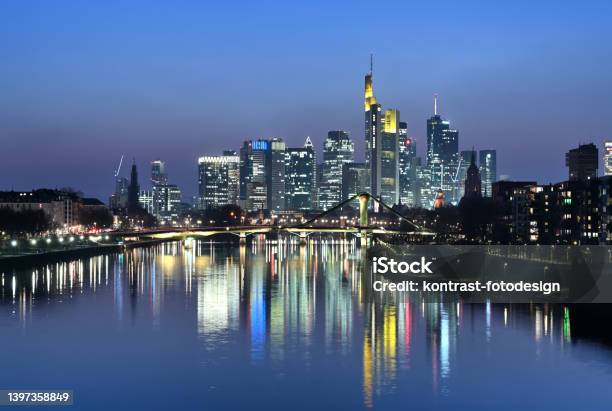 Skyline Frankfurt Am Main Stock Photo - Download Image Now - Architecture, Built Structure, City