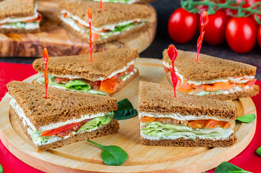 Ranch Chicken Crunch Sandwich on Sourdough Bread with Potato Chips, Lettuce and Tomato