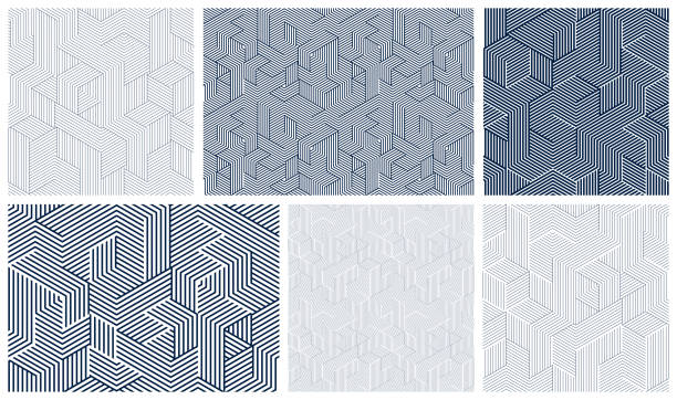 seam19_2_507seamless кубики, набор векторных фонов, облицованные коробки, повторяющие узоры плитки, 3d-архитектура и строительство, геометрические ко - wire mesh textile mesh backgrounds stock illustrations
