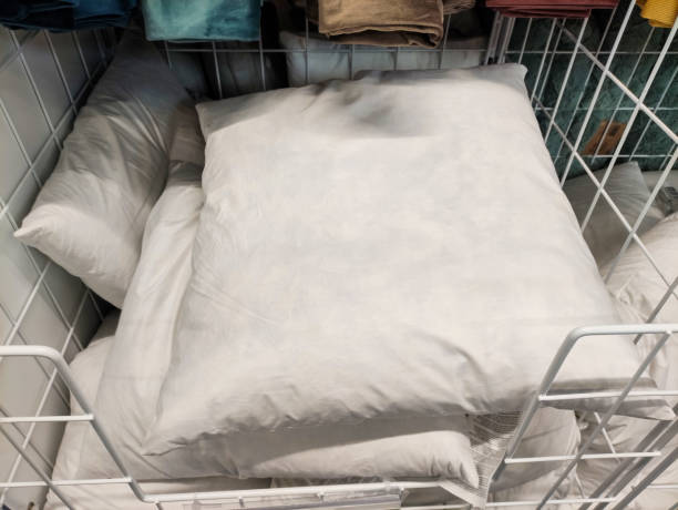 istock Pillows with artificial filling, goods in the store. 1397363467