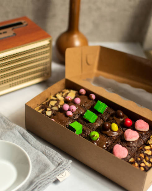 istock Brownies Cubes in a Craft Packaging 1397363527