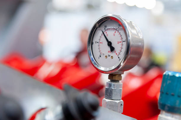 istock Close-up of industiral machine pressure indicator 1397364186