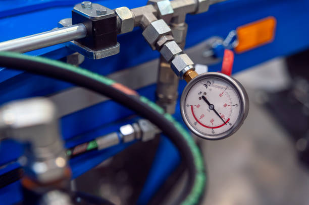 istock Close-up of industiral machine pressure indicator 1397364846