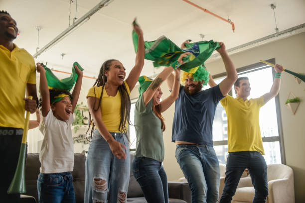 istock Brazil fans celebrating goal 1397364983